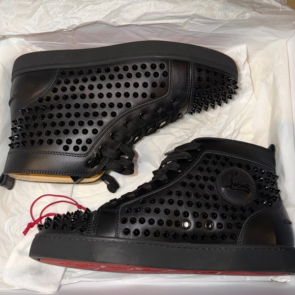 Christian Louboutin Black Studded Men's Sneakers - Picture 4 of 6